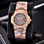 Perfect Replica AAA Clone Patek Philippe Nautilus 35mm Rose Gold Watches Swiss Quartz